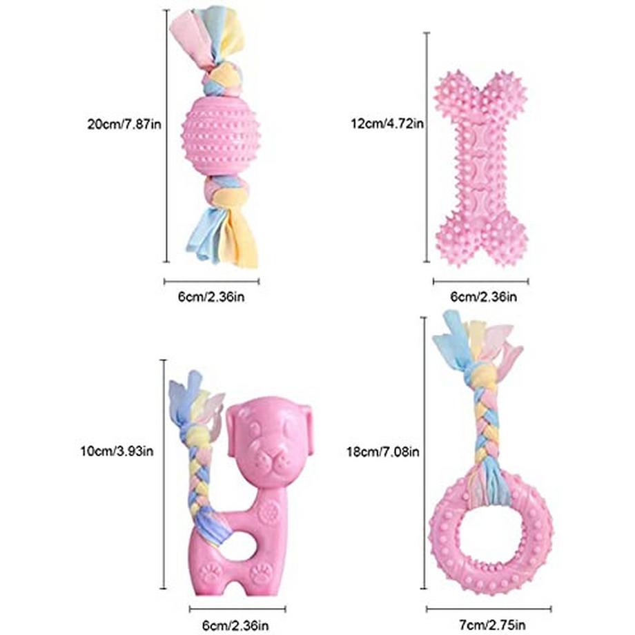 Alopini  Jouet pour chien, jouet à mâcher pour chiens, jouet à mâcher agressif pour chiots/petits et moyens chiens avec balle et cordes en coton. 