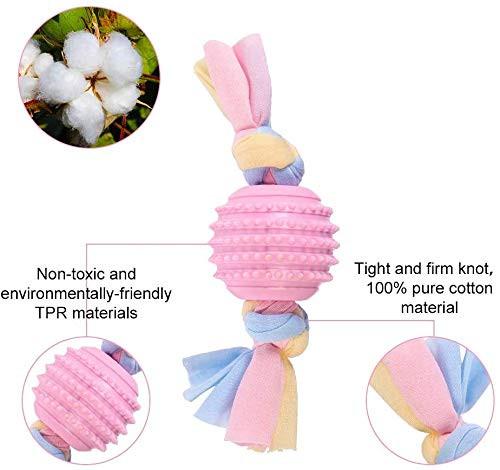 Alopini  Hundespielzeug, Kauspielzeug für Hunde, Aggressives Kauspielzeug für Welpen/kleine, mittelgroße Hunde mit Ball und Baumwollseilen 