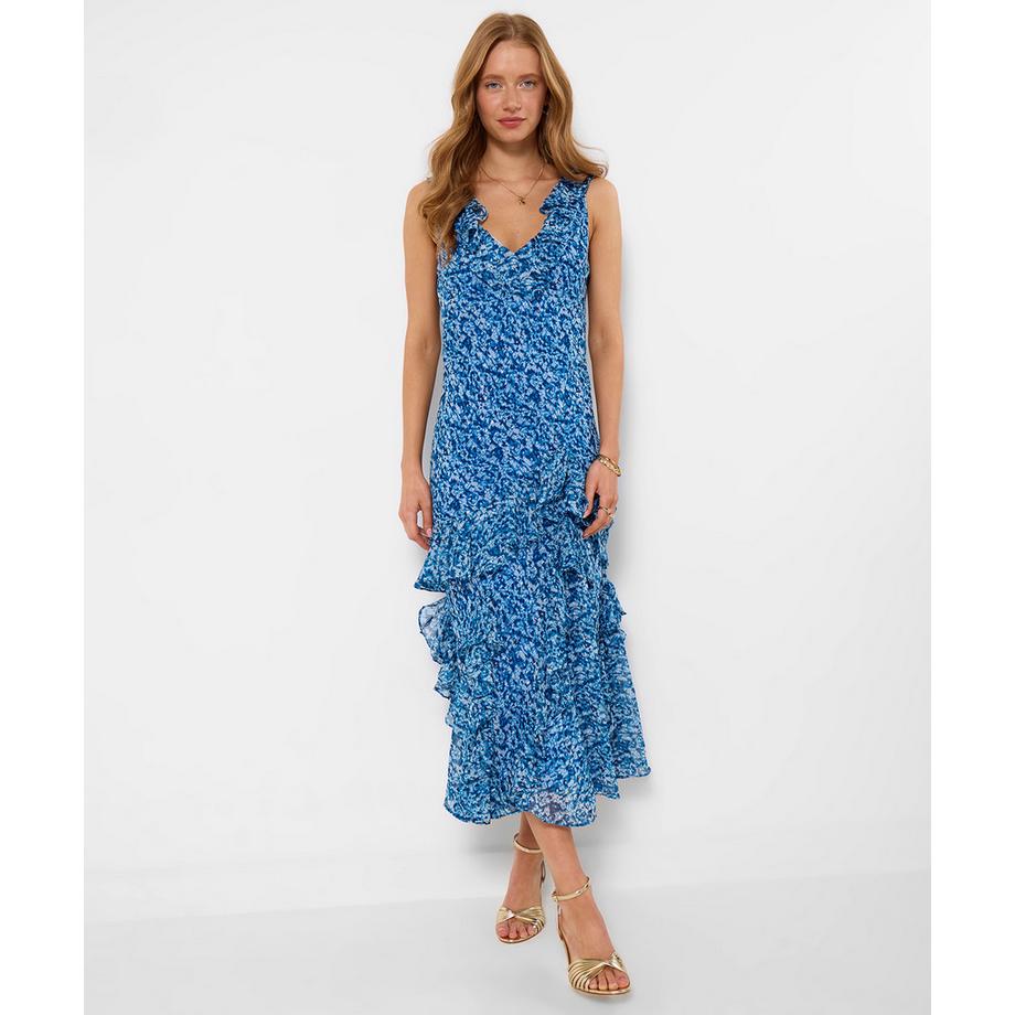 Joe Browns Maxikleid Mesh Overlay Volant Detail  