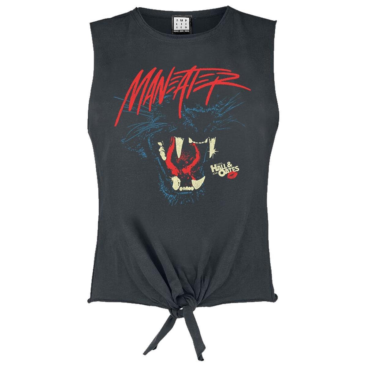Image of Maneater Ärmelloses Oberteil Vorne Gebunden Damen Charcoal Black L