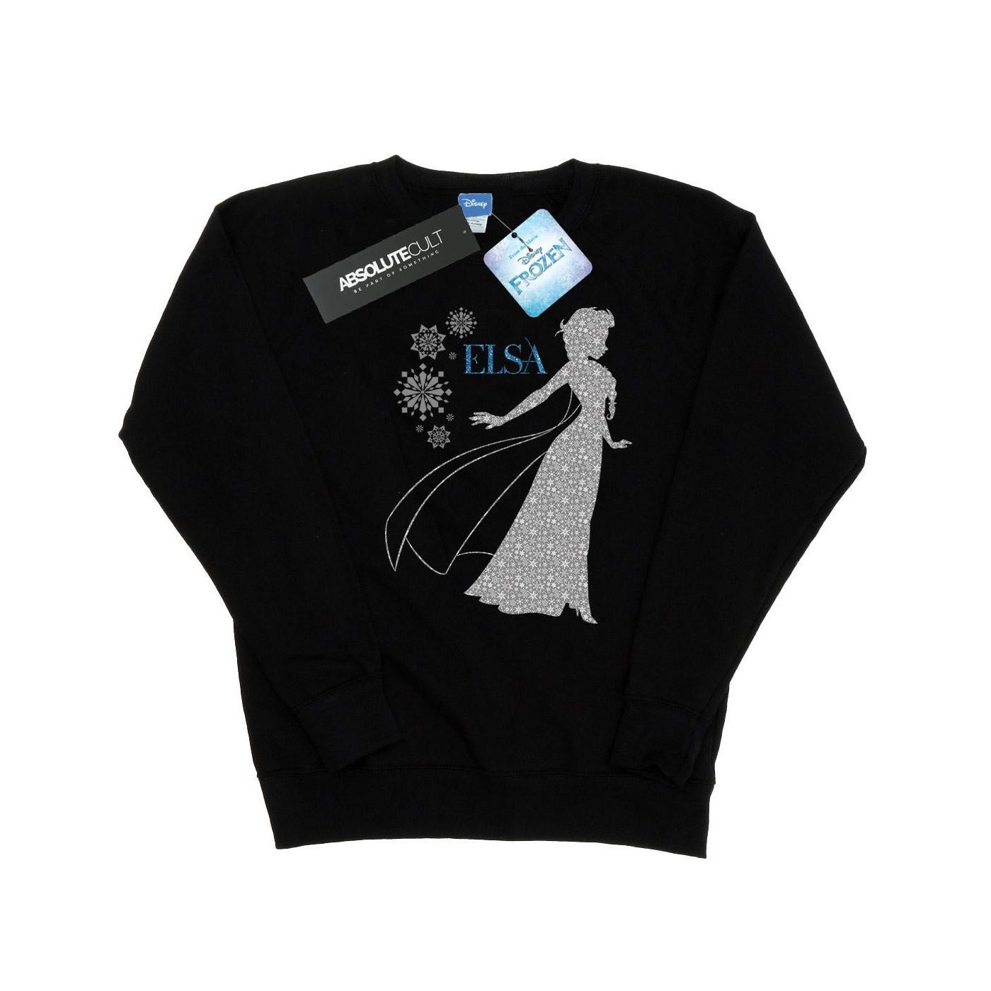 Image of Frozen Elsa Christmas Silhouette Sweatshirt Damen Schwarz L