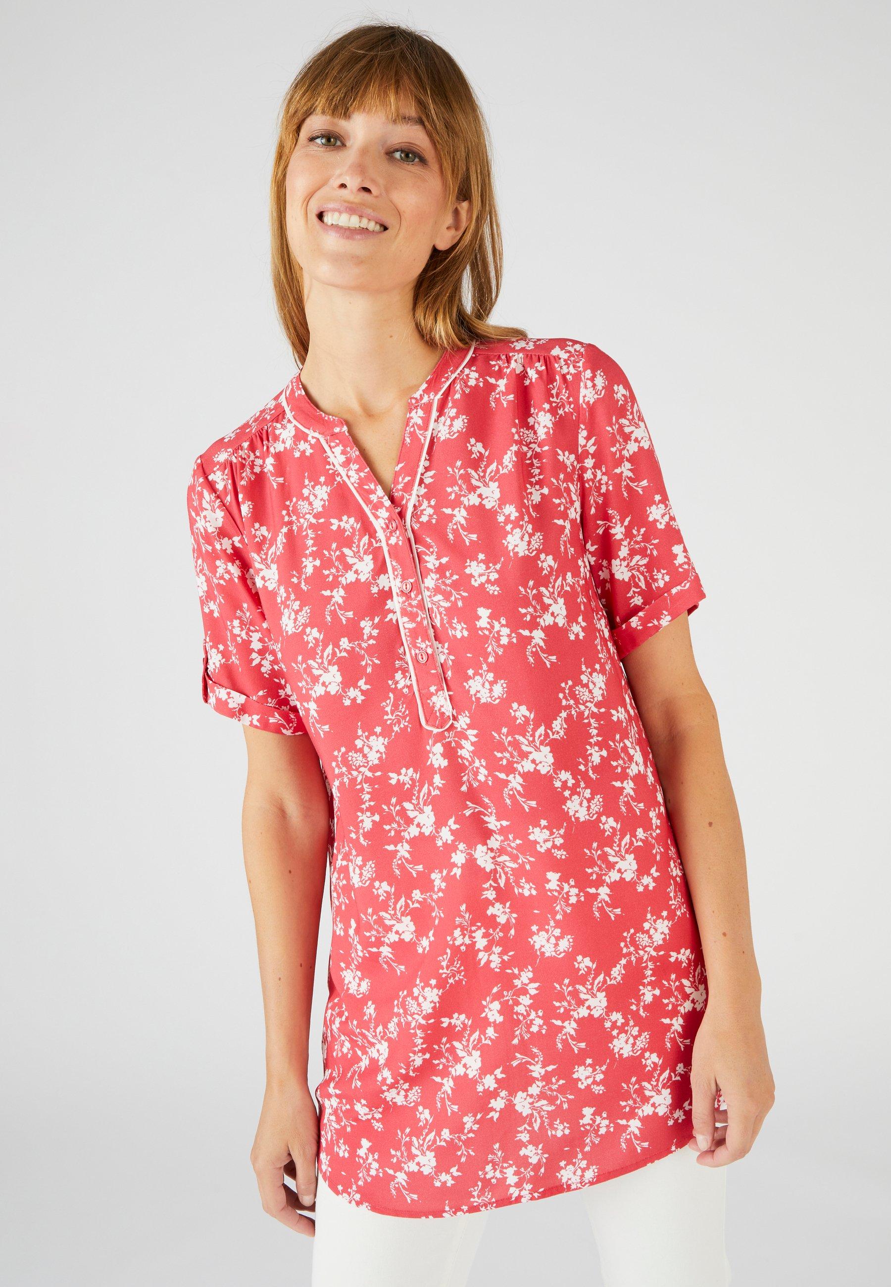 Image of Bluse Mit Blumenprint. Damen Rot 46
