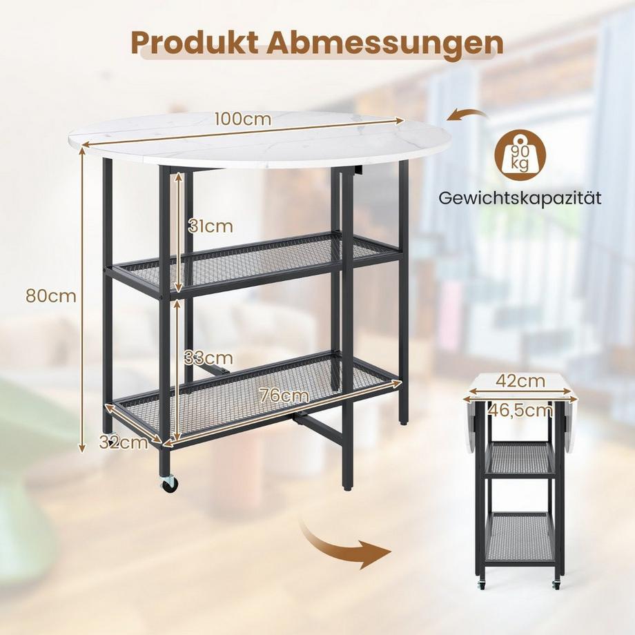 Northix Klappbarer Esstisch für 2-4 Personen  