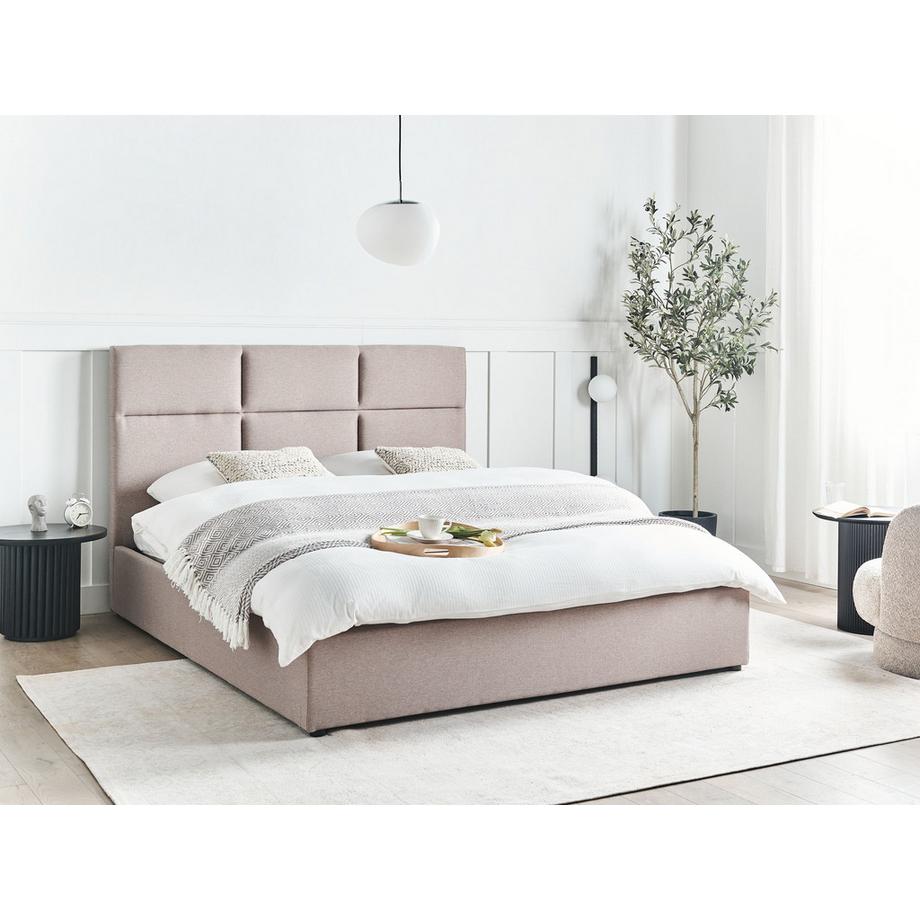 Beliani Bett mit Stauraum aus Stoff Modern LAGORD  