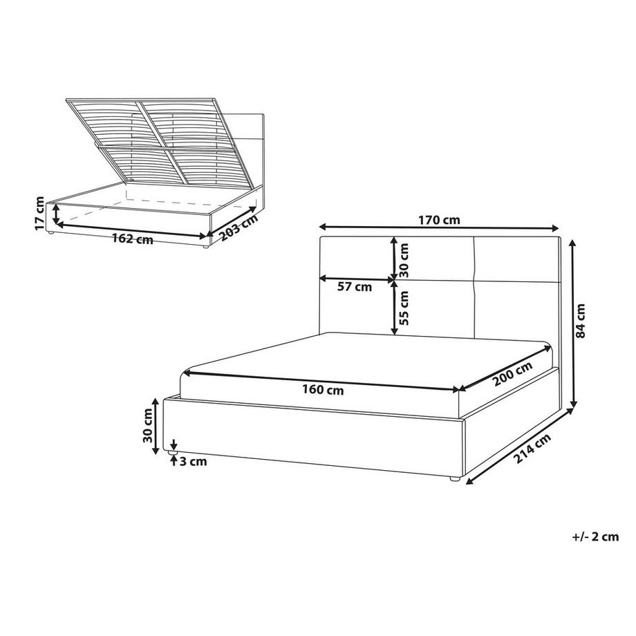 Beliani Bett mit Stauraum aus Stoff Modern LAGORD  