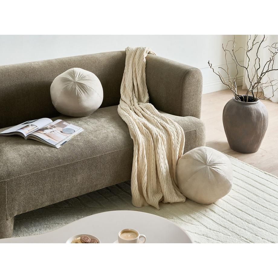 Beliani Dekokissen 2er Set aus Samtstoff Minimalistisch SALVIA  