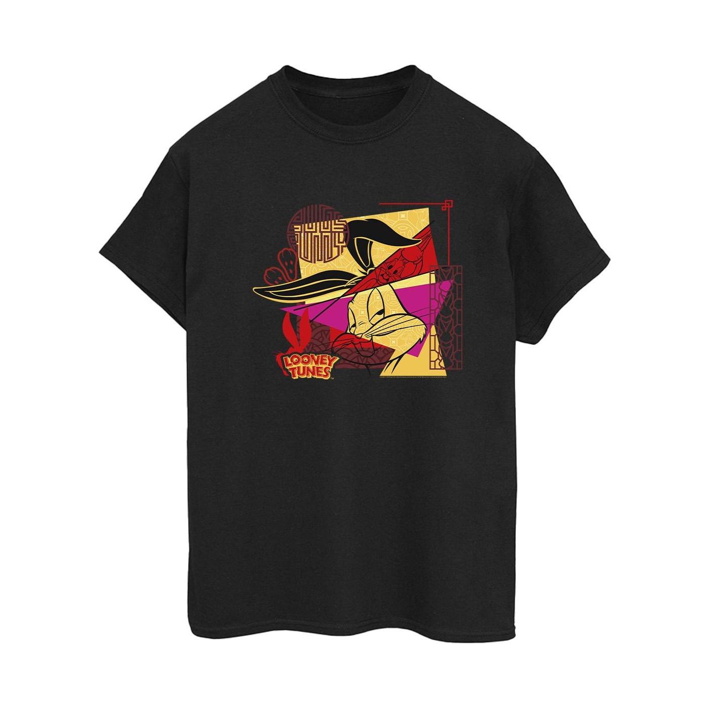 Image of Bugs Rabbit New Year Tshirt Damen Schwarz XL