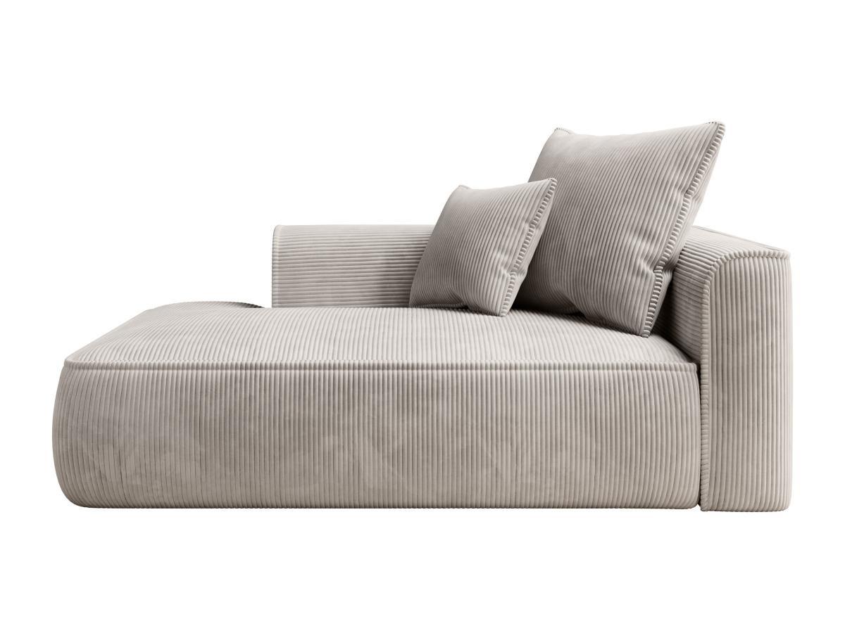 Vente-unique Recamiere - linksseitig - Cord - Beige - PINETA  