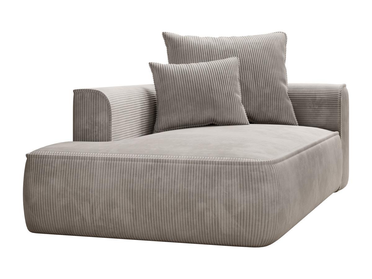 Vente-unique Recamiere - linksseitig - Cord - Beige - PINETA  