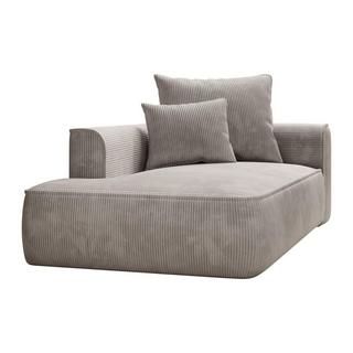 Vente-unique Recamiere - linksseitig - Cord - Beige - PINETA  