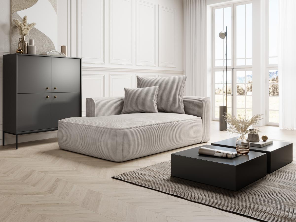 Vente-unique Recamiere - linksseitig - Cord - Beige - PINETA  