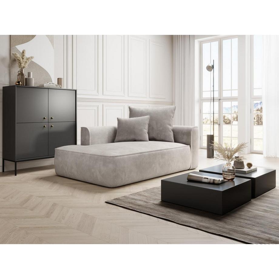 Vente-unique Recamiere - linksseitig - Cord - Beige - PINETA  