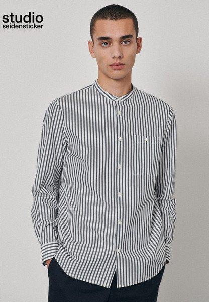 Image of Casual Hemd Regular Fit Langarm Streifen Herren Dunkelblau S