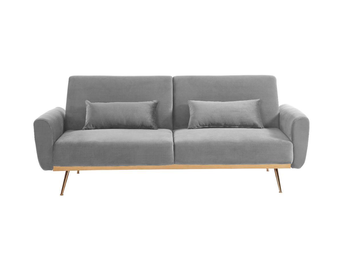 Vente-unique Schlafsofa Klappsofa 3Sitzer Samt LAUNEI  