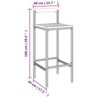 VidaXL Tabouret de bar rotin synthétique  