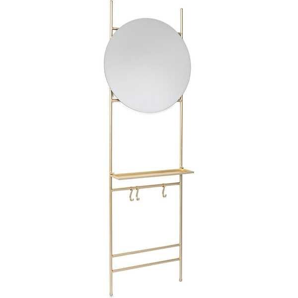 Image of Wandspiegel Nucleos mit Brett Gold 59x180 Wandspiegel Nucleos mit Brett Gold 59x180