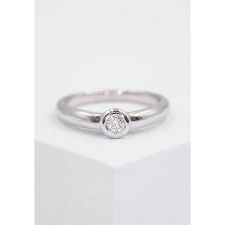 MUAU Schmuck  Bague Solitaire Diamant 0.10ct. or blanc 750 