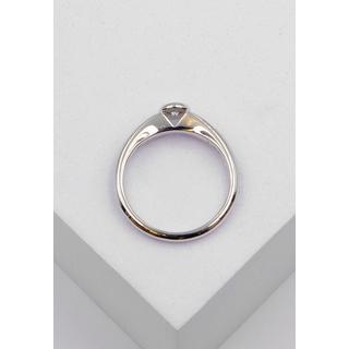 MUAU Schmuck  Bague Solitaire Diamant 0.10ct. or blanc 750 