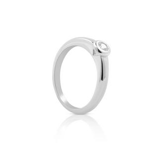 MUAU Schmuck  Bague Solitaire Diamant 0.10ct. or blanc 750 