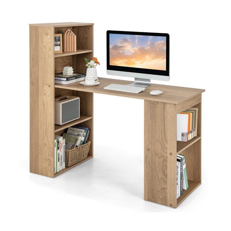 Bureau avec bibliothèque, 6 étagères