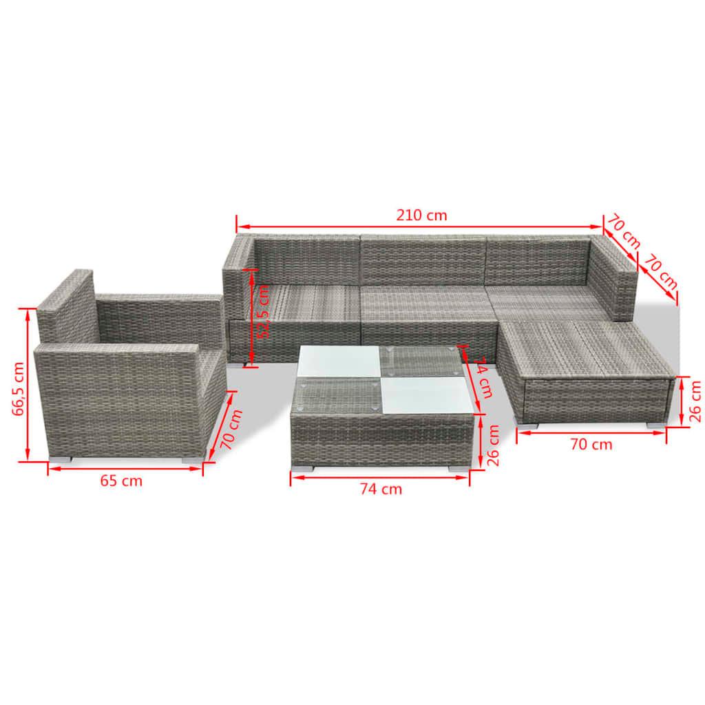 VidaXL Canapé de jardin rotin synthétique  