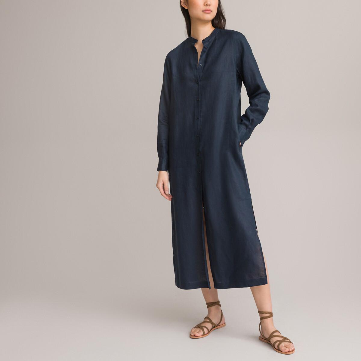 La Redoute Collections  Langärmeliges Maxikleid aus Leinen 