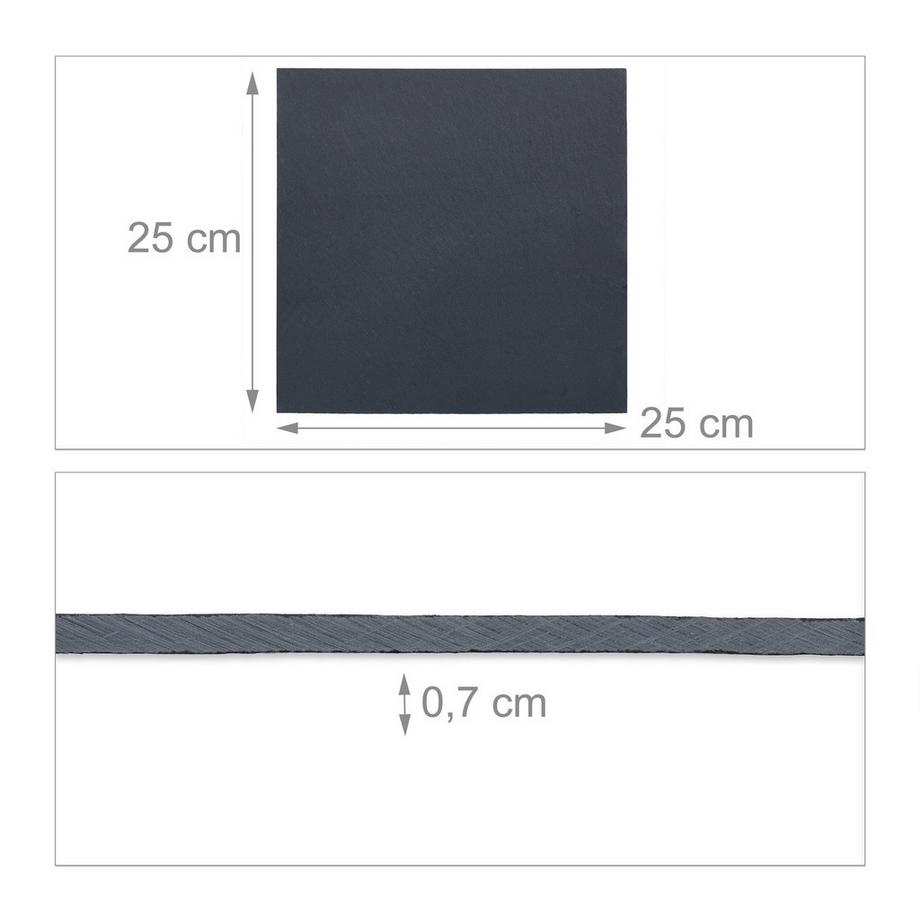 B2X  Quadratische Schieferplatten 6er Set 