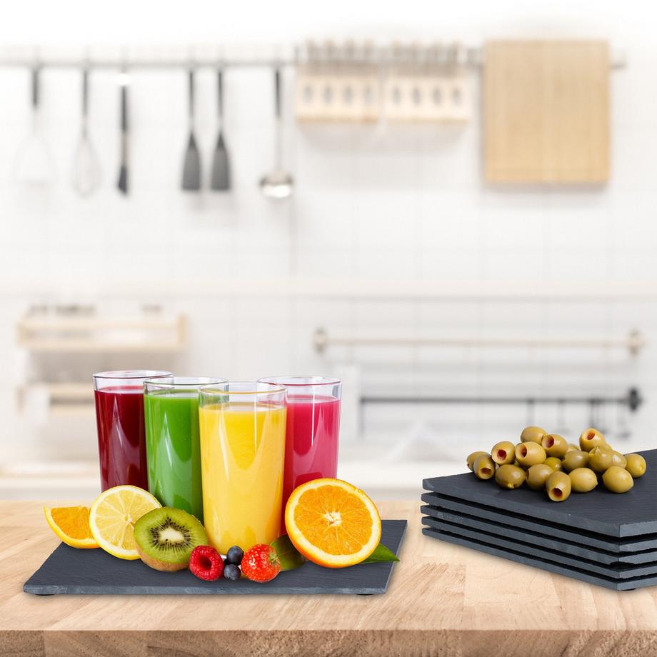 B2X  Quadratische Schieferplatten 6er Set 