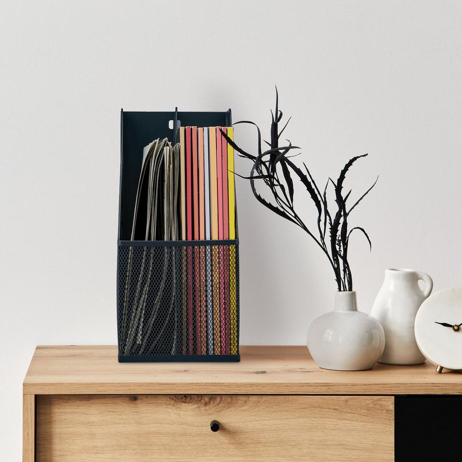 B2X Zeitschriftenhalter aus Netzgewebe mit 2 Fächern  