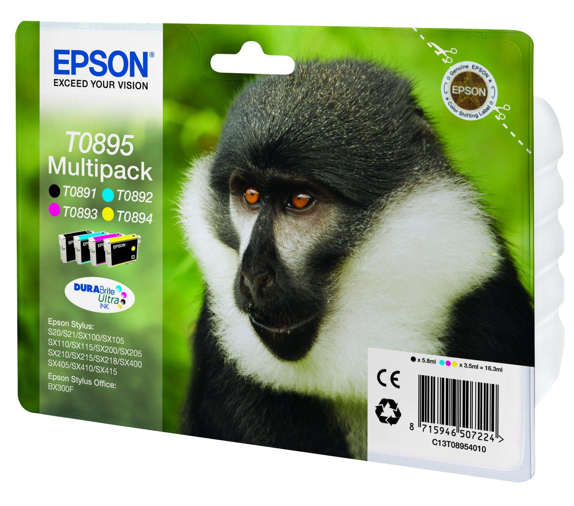 EPSON  Monkey Multipack "Singe" 4 couleurs - Encre DURABrite Ultra noire, cyan, magenta, jaune 