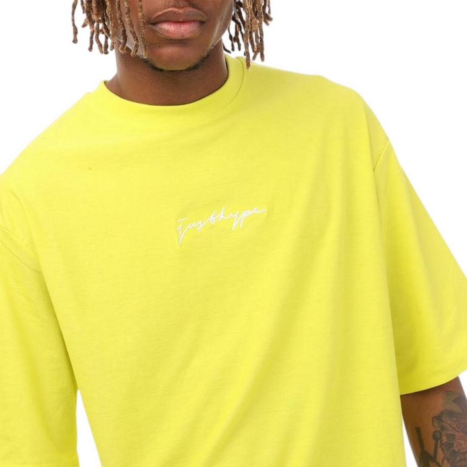 hype T-Shirt Oversize avec Logo Brodé  