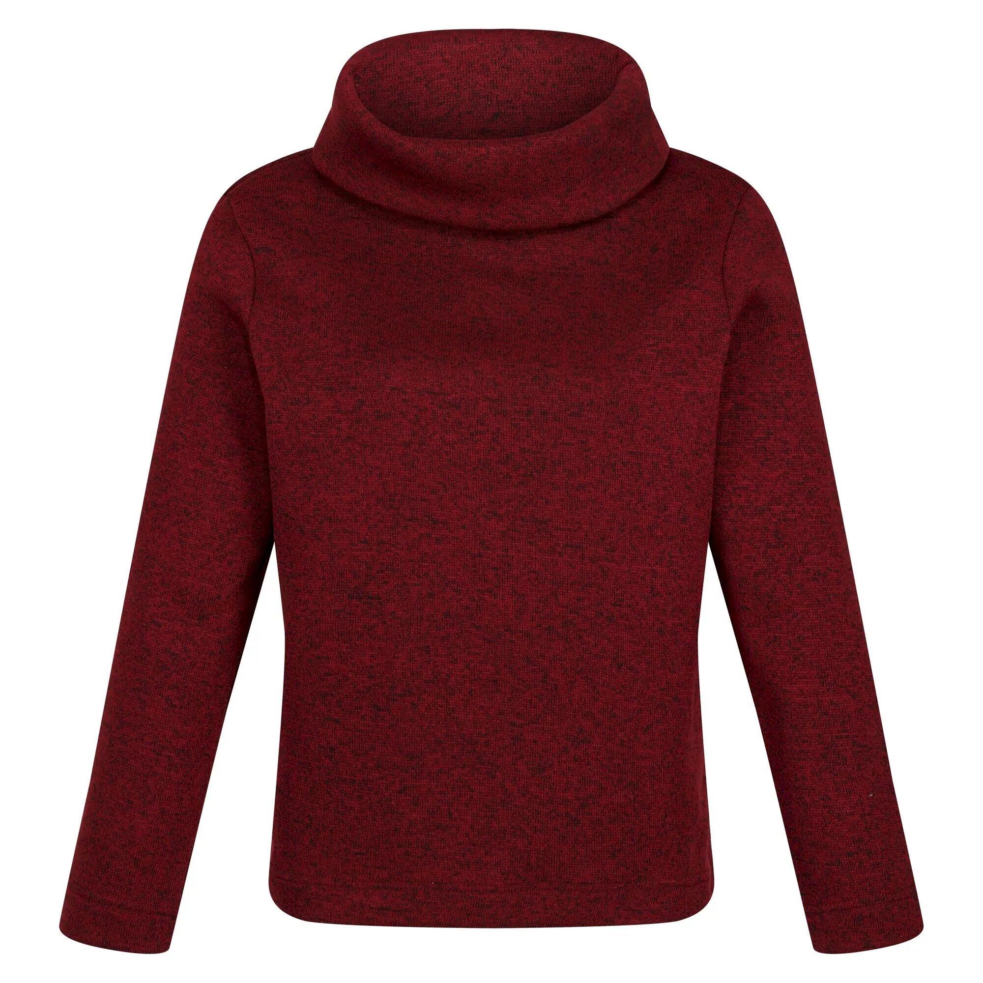 Image of Hedda Fleeceoberteil Wasserfallausschnitt Damen Dunkelrot 34
