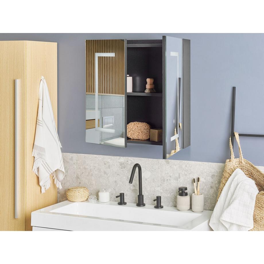 Beliani Bad-Spiegelschrank aus Sperrholz Klassisch MAZARREDO  