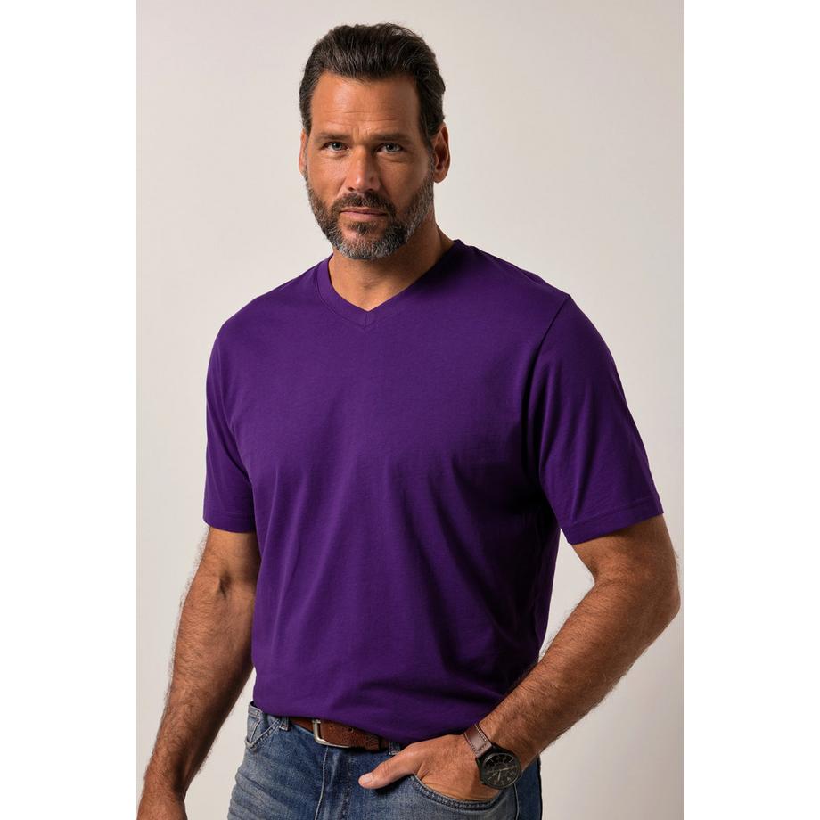 JP1880 Basic V-Ausschnitt Melange T-Shirt  