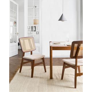 Beliani Lot de 2 chaises de salle à manger en Bois d'hévéa Rétro ALCOVA  