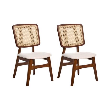 Beliani Lot de 2 chaises de salle à manger en Bois d'hévéa Rétro ALCOVA  