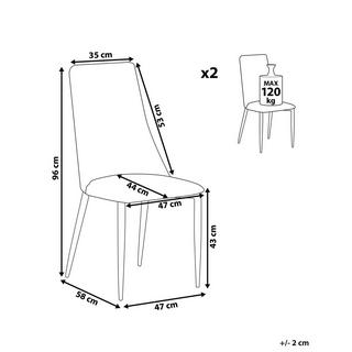 Beliani Esszimmerstuhl 2er Set aus Polyester Klassisch CLAYTON  