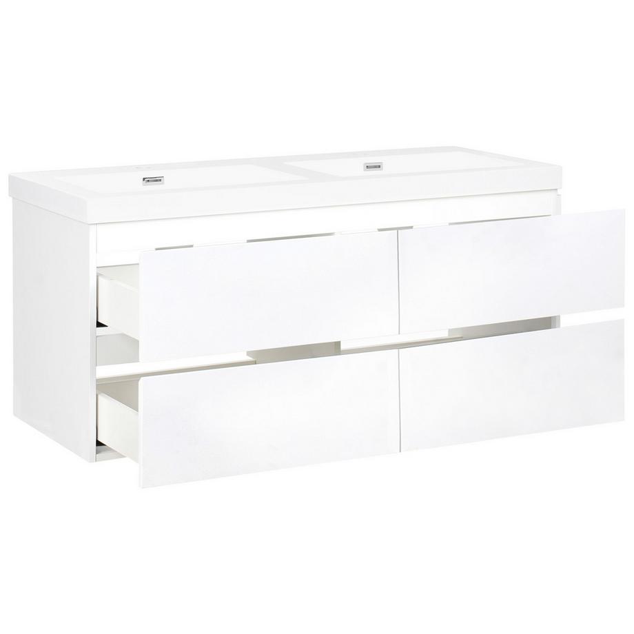 Beliani Wandmontierter Waschtischunterschrank mit Doppelwaschbecken aus MDF-Platte Modern CARDIEL  