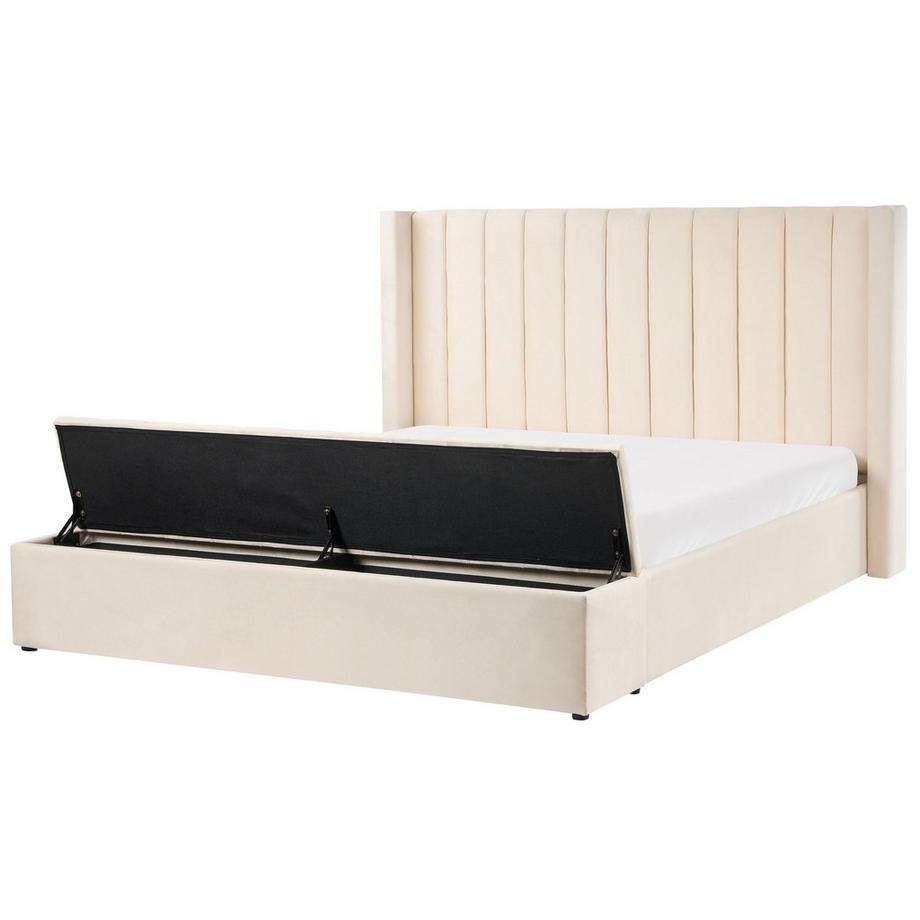 Lit avec banc de rangement en Velours Minimaliste NOYERS
