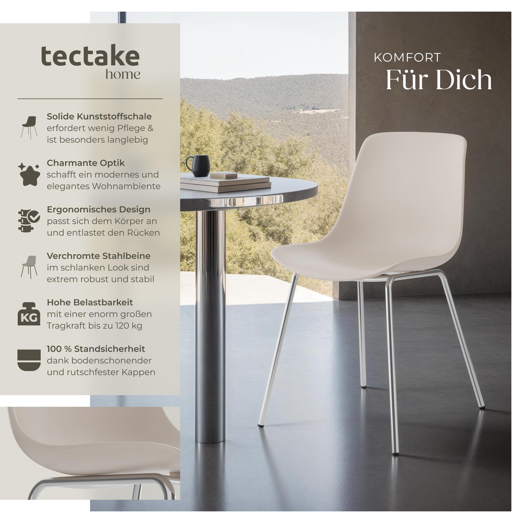 Tectake Chaises en plastique MAVE ergonomiques, 120 kg  