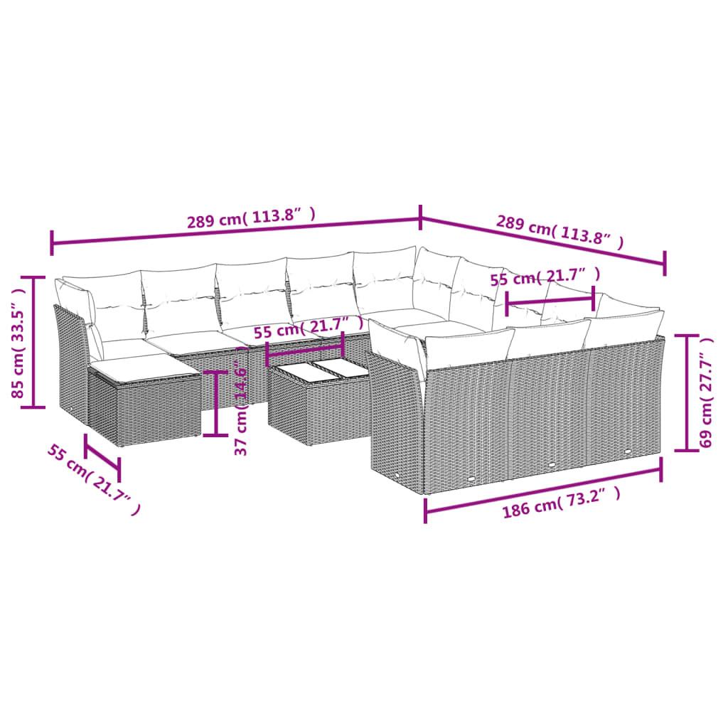 VidaXL Garten sofagarnitur poly-rattan  