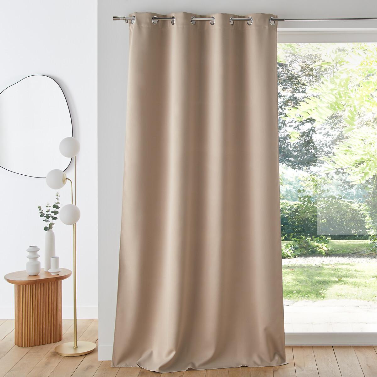 Image of Verdunkelungsvorhang Voda Mit Ösenaufhängung Unisex Beige 140x350CM