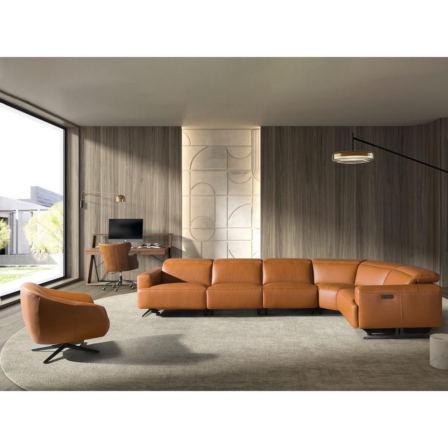 ANGEL CERDA Fauteuil de bureau pivotant cuir marron foncé  