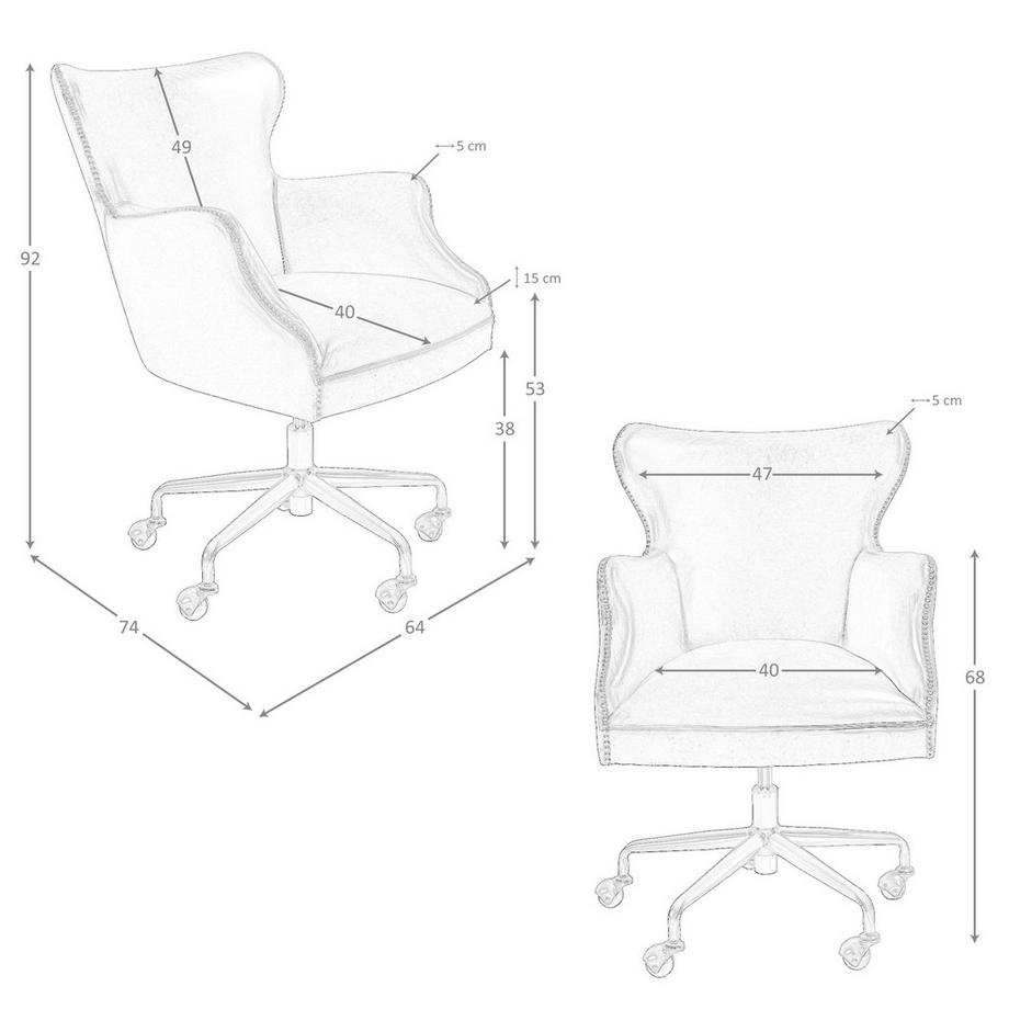 ANGEL CERDA Fauteuil de bureau pivotant cuir marron foncé  