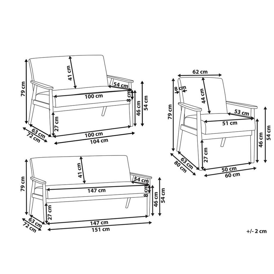 Beliani Wohnzimmer Set aus Bouclé  ESRUM  