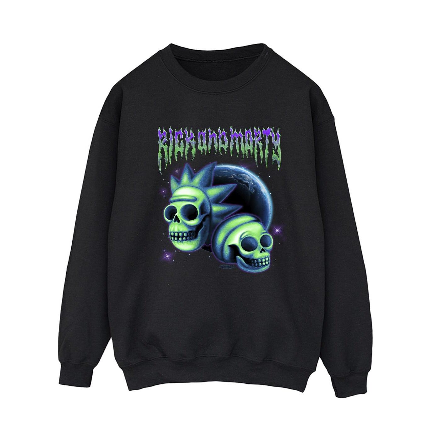 Image of Space Skull Sweatshirt Damen Schwarz XL