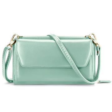 Kleines Portemonnaie mit Kreditkartenfächern, Handytasche mit Reißverschluss um 2 Riemen