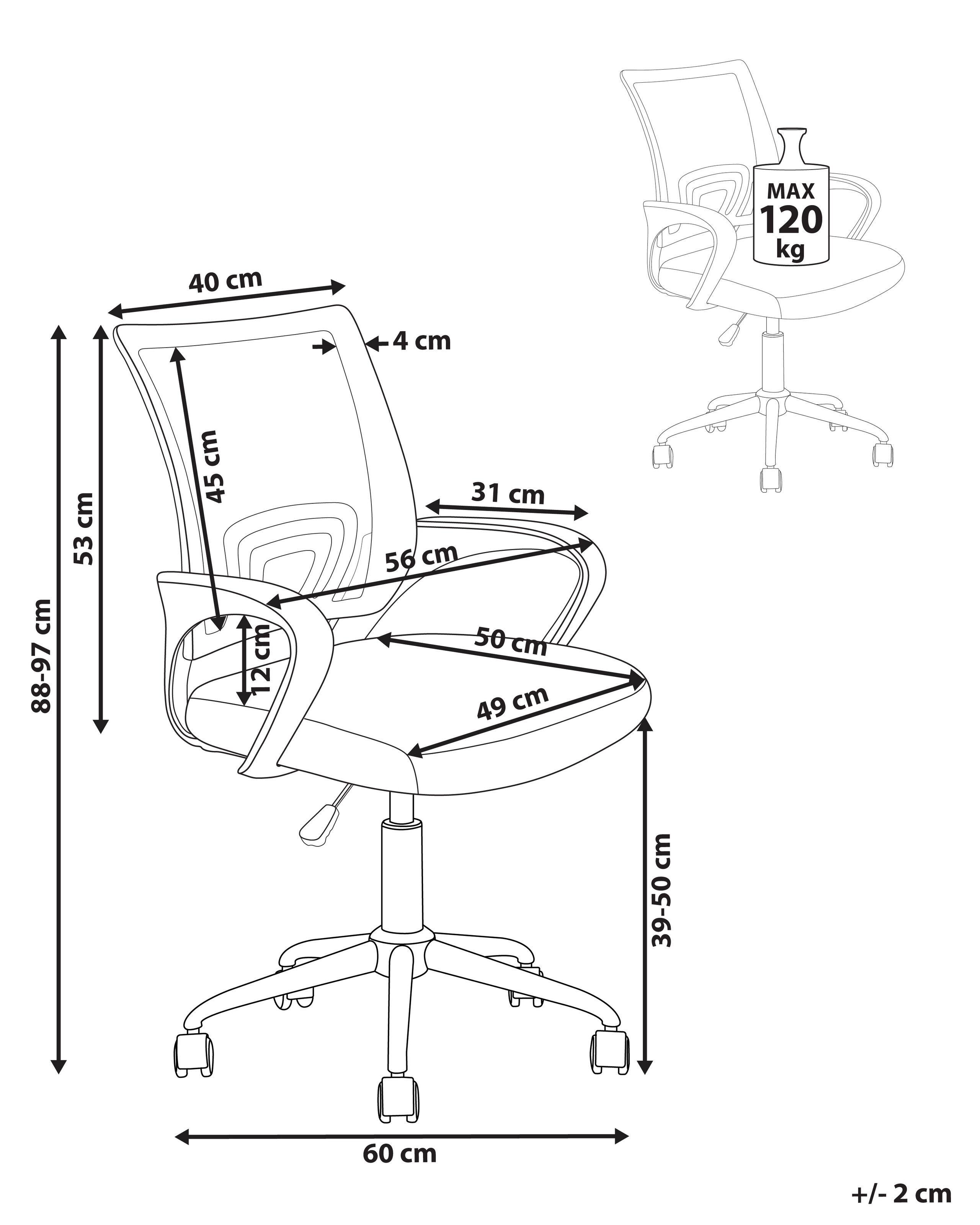 Beliani Chaise de bureau en Tissu maillé Minimaliste SOLID  