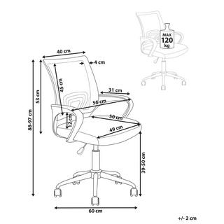 Beliani Chaise de bureau en Tissu maillé Minimaliste SOLID  