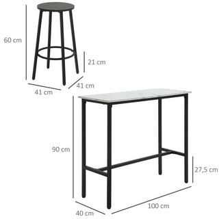 HOMCOM  Ensemble de table de bar 